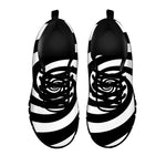 Black And White Spiral Illusion Print Black Sneakers