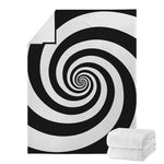 Black And White Spiral Illusion Print Blanket