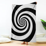 Black And White Spiral Illusion Print Blanket