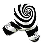 Black And White Spiral Illusion Print Boxing Gloves