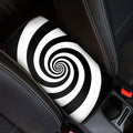 Black And White Spiral Illusion Print Car Center Console Cover