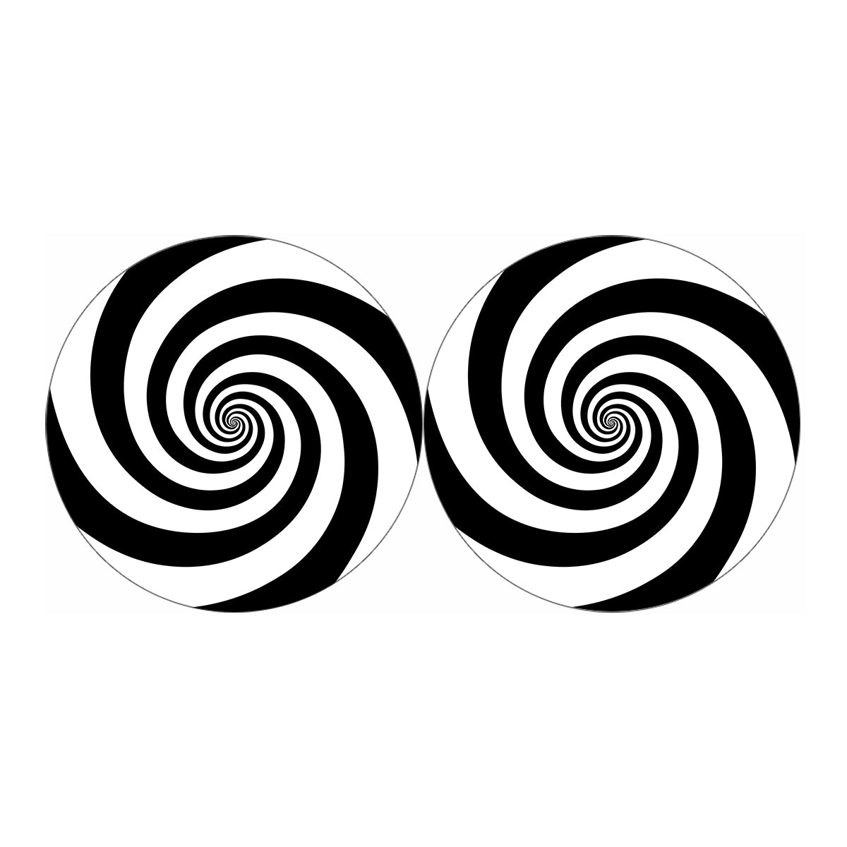 Black And White Spiral Illusion Print Car Coasters