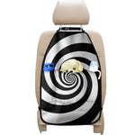Black And White Spiral Illusion Print Car Seat Organizers