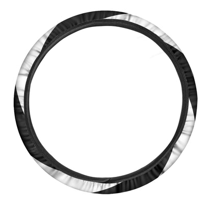 Black And White Spiral Illusion Print Car Steering Wheel Cover