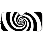 Black And White Spiral Illusion Print Car Sun Shade