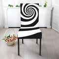 Black And White Spiral Illusion Print Dining Chair Slipcover