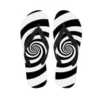Black And White Spiral Illusion Print Flip Flops