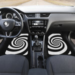 Black And White Spiral Illusion Print Front Car Floor Mats
