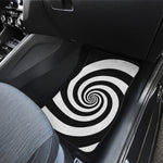 Black And White Spiral Illusion Print Front Car Floor Mats