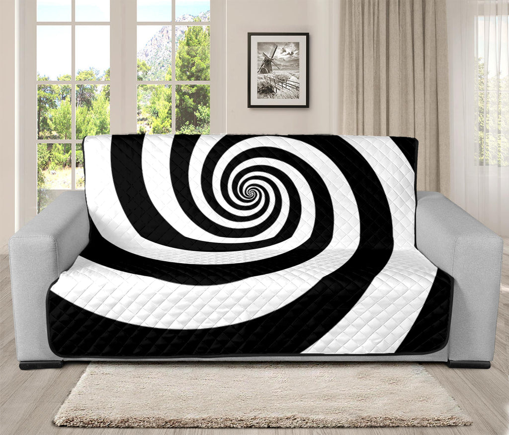 Black And White Spiral Illusion Print Futon Protector