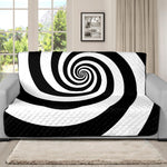 Black And White Spiral Illusion Print Futon Protector