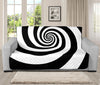 Black And White Spiral Illusion Print Futon Protector