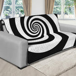 Black And White Spiral Illusion Print Futon Protector