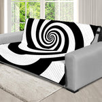 Black And White Spiral Illusion Print Futon Protector