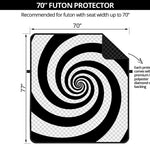 Black And White Spiral Illusion Print Futon Protector