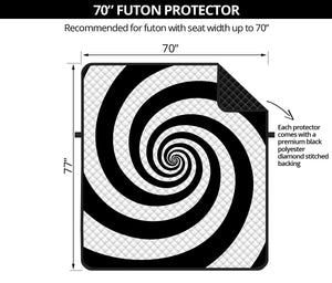 Black And White Spiral Illusion Print Futon Protector