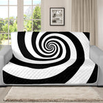 Black And White Spiral Illusion Print Futon Protector