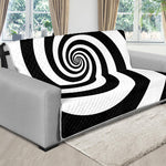 Black And White Spiral Illusion Print Futon Protector