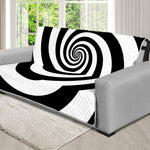 Black And White Spiral Illusion Print Futon Protector