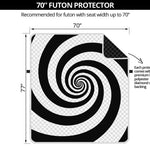 Black And White Spiral Illusion Print Futon Protector