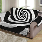 Black And White Spiral Illusion Print Loveseat Protector