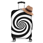 Black And White Spiral Illusion Print Luggage Cover