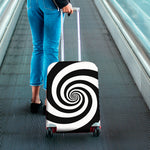 Black And White Spiral Illusion Print Luggage Cover