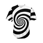 Black And White Spiral Illusion Print Men's Baseball Jersey