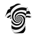 Black And White Spiral Illusion Print Men's Baseball Jersey