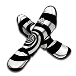 Black And White Spiral Illusion Print Muay Thai Shin Guard