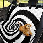 Black And White Spiral Illusion Print Pet Car Back Seat Cover