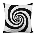 Black And White Spiral Illusion Print Pillow Cover