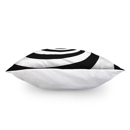 Black And White Spiral Illusion Print Pillow Cover