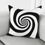 Black And White Spiral Illusion Print Pillow Cover