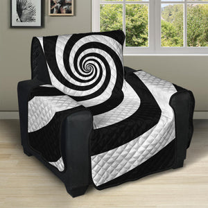 Black And White Spiral Illusion Print Recliner Protector