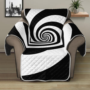 Black And White Spiral Illusion Print Recliner Protector