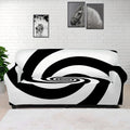 Black And White Spiral Illusion Print Sofa Cover