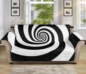 Black And White Spiral Illusion Print Sofa Protector