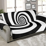 Black And White Spiral Illusion Print Sofa Protector