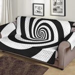 Black And White Spiral Illusion Print Sofa Protector