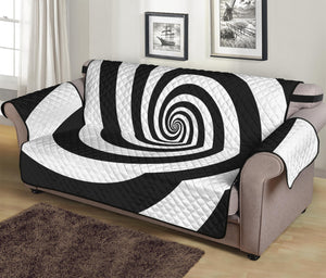 Black And White Spiral Illusion Print Sofa Protector