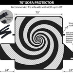 Black And White Spiral Illusion Print Sofa Protector