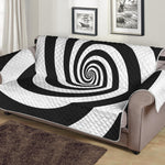 Black And White Spiral Illusion Print Sofa Protector