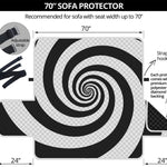 Black And White Spiral Illusion Print Sofa Protector