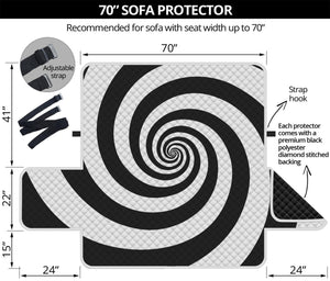 Black And White Spiral Illusion Print Sofa Protector