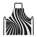 Black And White Twist Illusion Print Apron