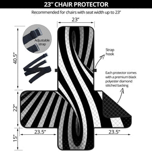 Black And White Spiral Twist Illusion Print Armchair Protector