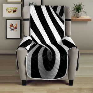 Black And White Spiral Twist Illusion Print Armchair Protector