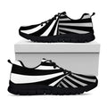 Black And White Twist Illusion Print Black Running Shoes