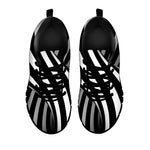 Black And White Spiral Twist Illusion Print Black Sneakers